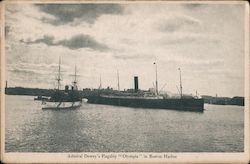 Admirial Dewey's Flagship "Olympia" In Boston Harbor Postcard