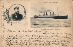 Nordd, Lloyd, Bremen, Kapitan A. Richter, Scnelld "Kronprinz Wilhelm" Steamers Postcard Postcard Postcard