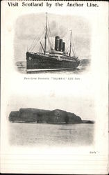 Visit Scotland By The Anchor Line, Twin Screw Steamship "Columbia" 8,272 Tons Postcard