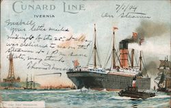 Cunard Line, Ivernia Postcard