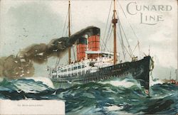 Cunard Line In Mid-Atlantic Postcard