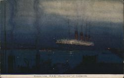 Cunard Line R.M.S. "Mauretania" At Cherbourg Postcard