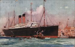 White Star Line R.M.S. Cedric At New York Postcard