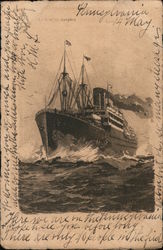 German Steamer Postcard