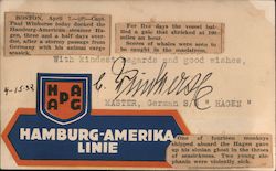 Hamburg-Amerika Linie Correspondence Card Steamers Postcard Postcard Postcard