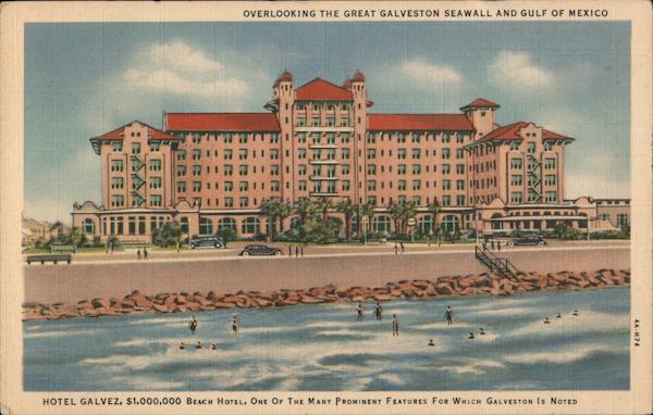 Hotel Galvez, Overlooking the Great Galveston Seawall and Gulf of ...