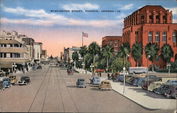 Washington Street Divides The City North and South Phoenix, AZ Postcard