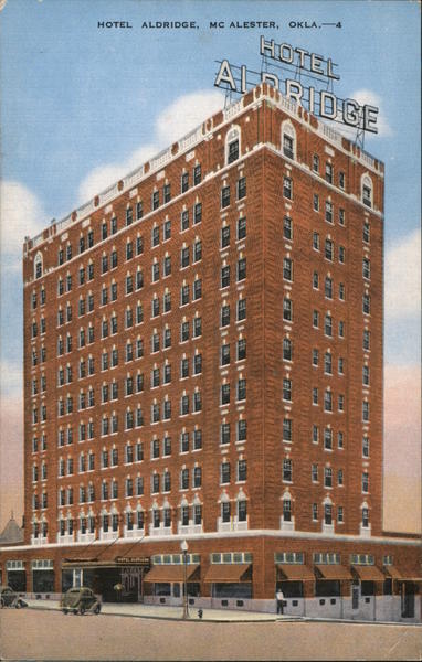 Hotel Aldridge McAlester, OK Postcard