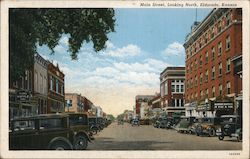 Main Street Looking North El Dorado, KS Postcard Postcard Postcard