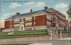 Atchison High School Kansas Postcard Postcard Postcard