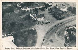 Cedar Court DeLuxe Cottages and Coffee Shop, East Edge Clay Center, KS Postcard Postcard Postcard