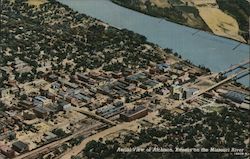 Aerial View of Atchison, Kansas On The Missouri River Postcard Postcard Postcard