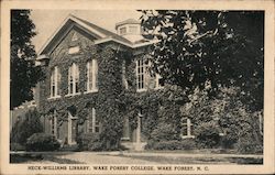 Heck-Williams Library, Wake Forest College North Carolina Postcard Postcard Postcard