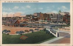 View of Norristown, PA, Showing R.R. Stations Pennsylvania Postcard Postcard Postcard