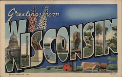 Greetings From Wisconsin Postcard Postcard Postcard