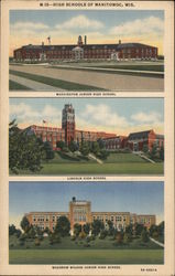 High Schools of Manitowoc, Wis. Postcard