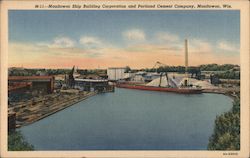 Manitowoc Ship Building Corporation and Portland Cement Company Postcard