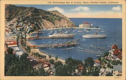 Picturesque Bay of Avalon Santa Catalina Island, CA Postcard Postcard Postcard