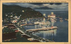 Night time on the Isle of Romance, Avalon Bay Santa Catalina Island, CA Postcard Postcard Postcard