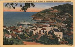 Avalon Bay, Residence of P.K. Wrigley in Foreground Santa Catalina Island, CA Postcard Postcard Postcard