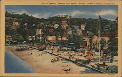 Crescent Avenue and Beach, Avalon Postcard