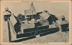 Model of First For Dearborn, Chicago Historical Society Postcard