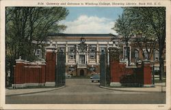 Gateway and Entrance to Winthrop College, Showing Library Postcard