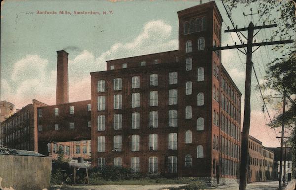 View of Sanfords Mills Amsterdam, NY Postcard