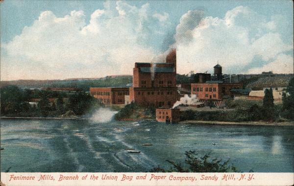 Fenimore Mills, Branch of the Union Bag and Paper Company, Sandy Hill  Hudson Falls, NY Postcard