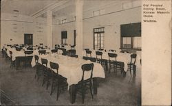 Old Peoples' Dining Room, Kansas Masonic Home Postcard