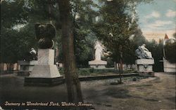 Statuatory in Wonderland Park Postcard