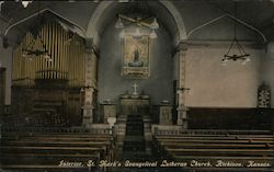 Interior St. Mark's Evangelical Lutheran Church Postcard