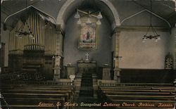 Interior, St. Mark's Evangelical Lutheran Church Postcard