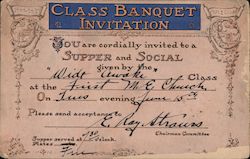 Class Banquet Invitation Supper & Social Atchison, KS Postcard Postcard Postcard