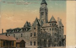 Central Fire Station and City Hall Postcard