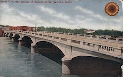 Great Concrete Bridge, Arkansas River Postcard