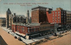 Corner of Douglas and Market, Looking South and West Wichita, KS Postcard Postcard Postcard