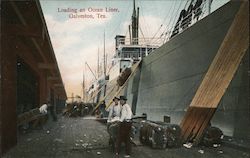 Loading an Ocean Liner Postcard