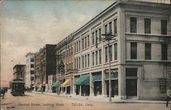 Second Street, Looking West Tulsa, OK Postcard Postcard Postcard