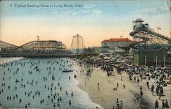 A Typical Bathing Scene Long Beach, CA Postcard Postcard Postcard