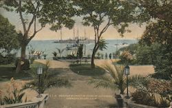 Grounds in Front of Hotel St. Catherine Catalina Island, Calif Postcard