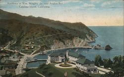 Residence of Wm. Wrigley Jr. and Avalon Bay Postcard