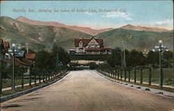 Holmby Ave, Showing the Home of Arthur Letts Postcard