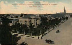 Public Library, Showing Panama-California Grounds in Distance Postcard