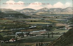 Mission Valley, Showing Mission in the Distance Postcard