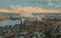 View from Troy Hill, showing H.J. Heinz Plant Pittsburgh, PA Postcard Postcard Postcard