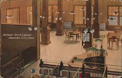 Interior Smith Library Postcard