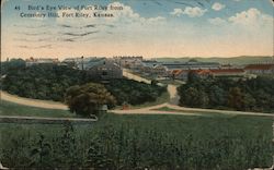 Bird's Eye View of Fort Riley from Cemetery Hill Postcard