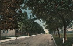 Looking Along Sheridan Avenue Fort Riley, KS Postcard Postcard Postcard