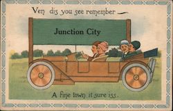 Dutch Motorists Arrive in Junction City, a Fine Town Postcard